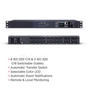 CyberPower Switched ATS Rackmount PDU 20A 200–240V Dual Input 1U (PDU44006)