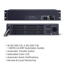 CyberPower Switched ATS Rackmount PDU 30A 200–240V with SNMP Remote Outlet Control (PDU44007)