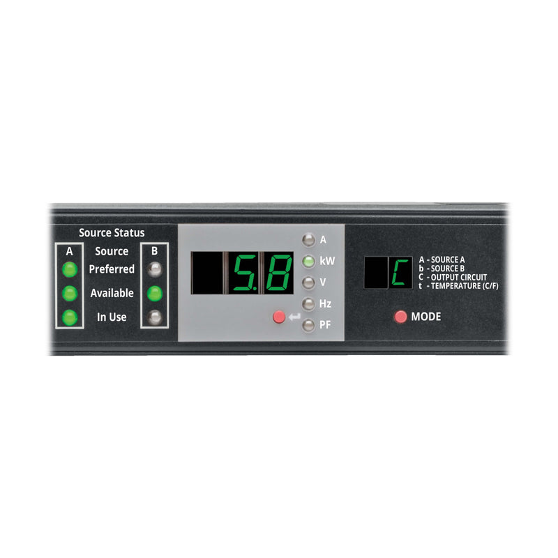 Eaton Tripp Lite 5.8kW Single-Phase Monitored Automatic Transfer Switch PDU (PDUMNH30HVAT)