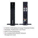 CyberPower Smart App Sinewave Rack/Tower UPS 1000VA/1000W with Remote Network Card (PR1000RT2UCN)