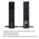 CyberPower Smart App Sinewave High Voltage Rack/Tower UPS 3000VA/3000W, Line-Interactive, AVR, Network Card Included (PR3000RTXL2UHVACN)