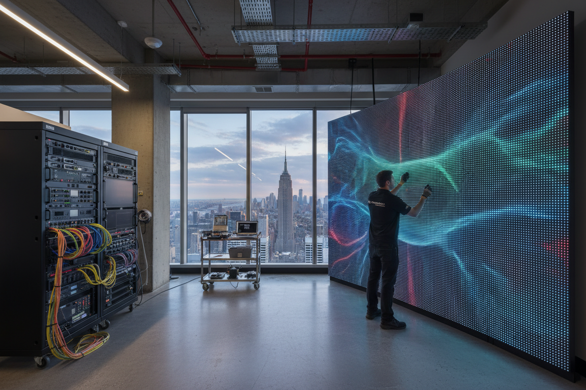 Professional LED video wall installation in New York by Avendor