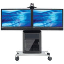 AVTEQ RPS-1000L-E Dual Display Mobile Cart with Rack & Speaker Module