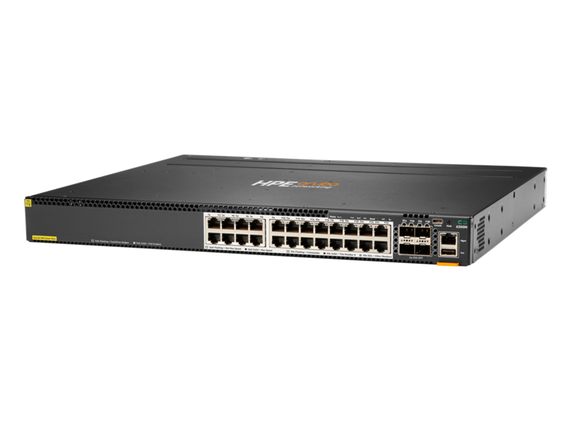 HPE Aruba Networking CX 6300M 24-Port Smart Rate 1/2.5/5GbE Class 6 PoE and 4-Port SFP56 Switch (JL660A)