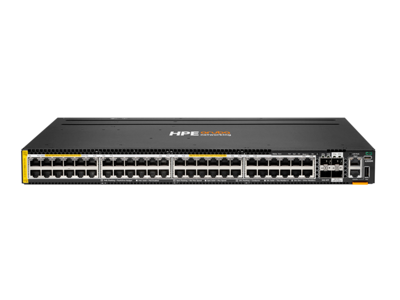 HPE Aruba Networking CX 6300M 48p Smart Rate PoE+ Switch with 2x 50G & 2x 10G SFP Ports (R8S91A)