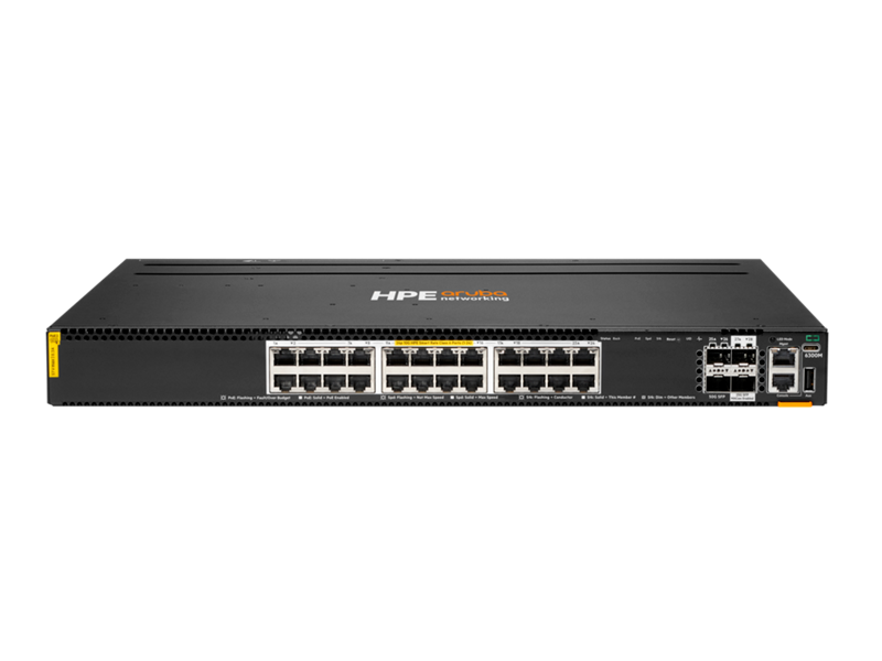 HPE Aruba Networking CX 6300M 24-Port 1G PoE Class4 with 4 x 50G SFP56 Uplinks TAA Switch (S0F99A)