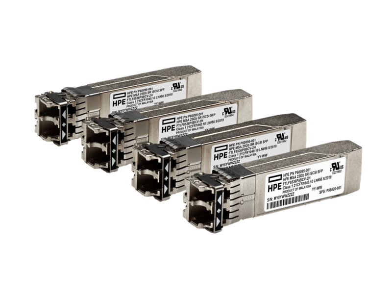 HPE MSA 25Gb SFP28 Short Range 4-pack iSCSI Transceiver (S0K91A)