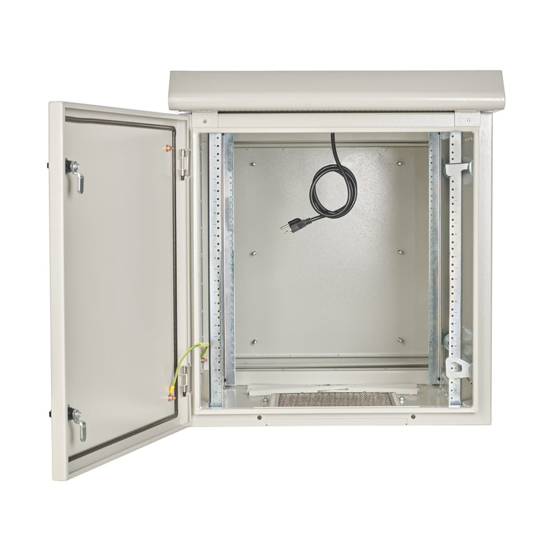 Eaton Tripp Lite SRN3RG12US SmartRack 12U NEMA 3R Wall-Mount Industrial Enclosure with Dual Fans, Gray