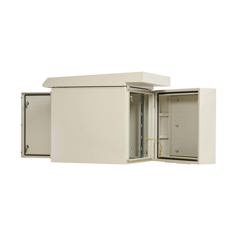 Eaton SRN3RG12USDP SmartRack 12U NEMA 3R Industrial Wall-Mount Enclosure with Dual Fans – Gray