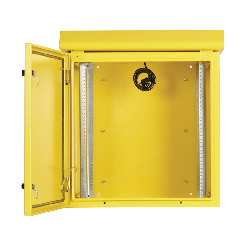 Eaton Tripp Lite SmartRack SRN3RY12U 12U NEMA 3R Yellow Wall-Mount Industrial Enclosure with Dual Fans and Locking Door