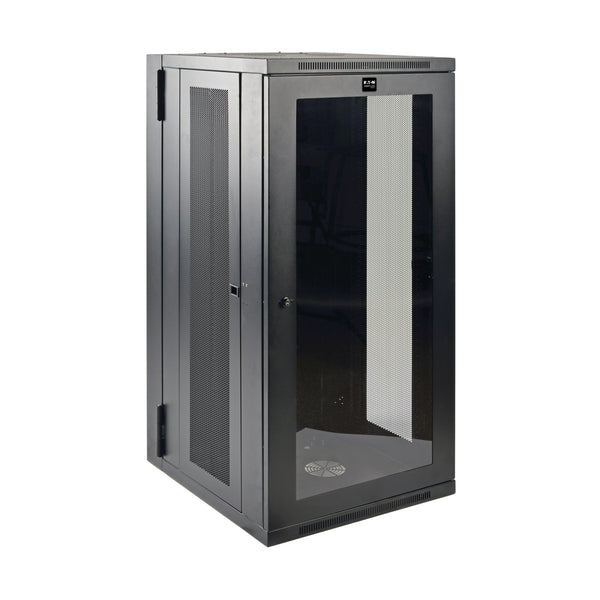 Eaton Tripp Lite SRW26USG SmartRack 26U Low-Profile Wall-Mount Rack Enclosure with Clear Acrylic Window, Hinged Back, Black