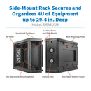 Eaton Tripp Lite SmartRack SRW4USM 4U Low-Profile Side-Mount Wall Rack Enclosure