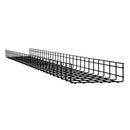 Wire Mesh Cable Tray, 12" x 4" x 10 ft., Straight Section, 6-Pack (Black)