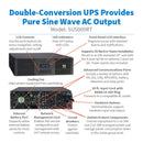 Eaton Tripp Lite SmartOnline 5000VA 208V 3U Double-Conversion UPS with Network Card, Extended Run