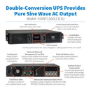Eaton Tripp Lite SmartOnline 1500VA Double-Conversion UPS 2U Rack/Tower with LCD and Extended Runtime (SUINT1500LCD2U)