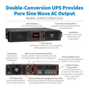 Eaton Tripp Lite SmartOnline SUINT2200LCD2U 2200VA 2000W Double-Conversion UPS, 208/230V, LCD, 2U Rack/Tower