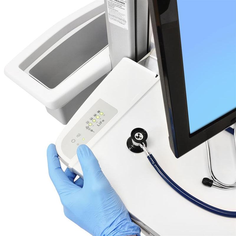 Ergotron SV42-6302-2 StyleView® LCD Pivot Medical Cart, Electric Lift, LiFe Battery