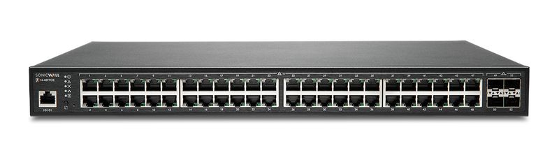 SonicWall SWS14-48FPOE - 48-Port Gigabit Full PoE Switch with 1-Year Support