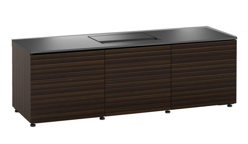 Salamander Designs Zurich Seamless Stealth Solution – Cabinet Unit for Dell Advanced 4K Laser S718QL – Aluminum, Black/Opium Brown