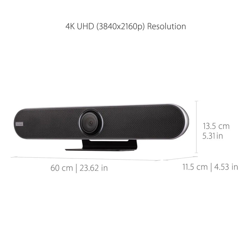 ViewSonic VB-CAM-201 4K Ultra HD Video Conferencing Camera with AI Voice Tracking and 120° Wide-Angle Lens