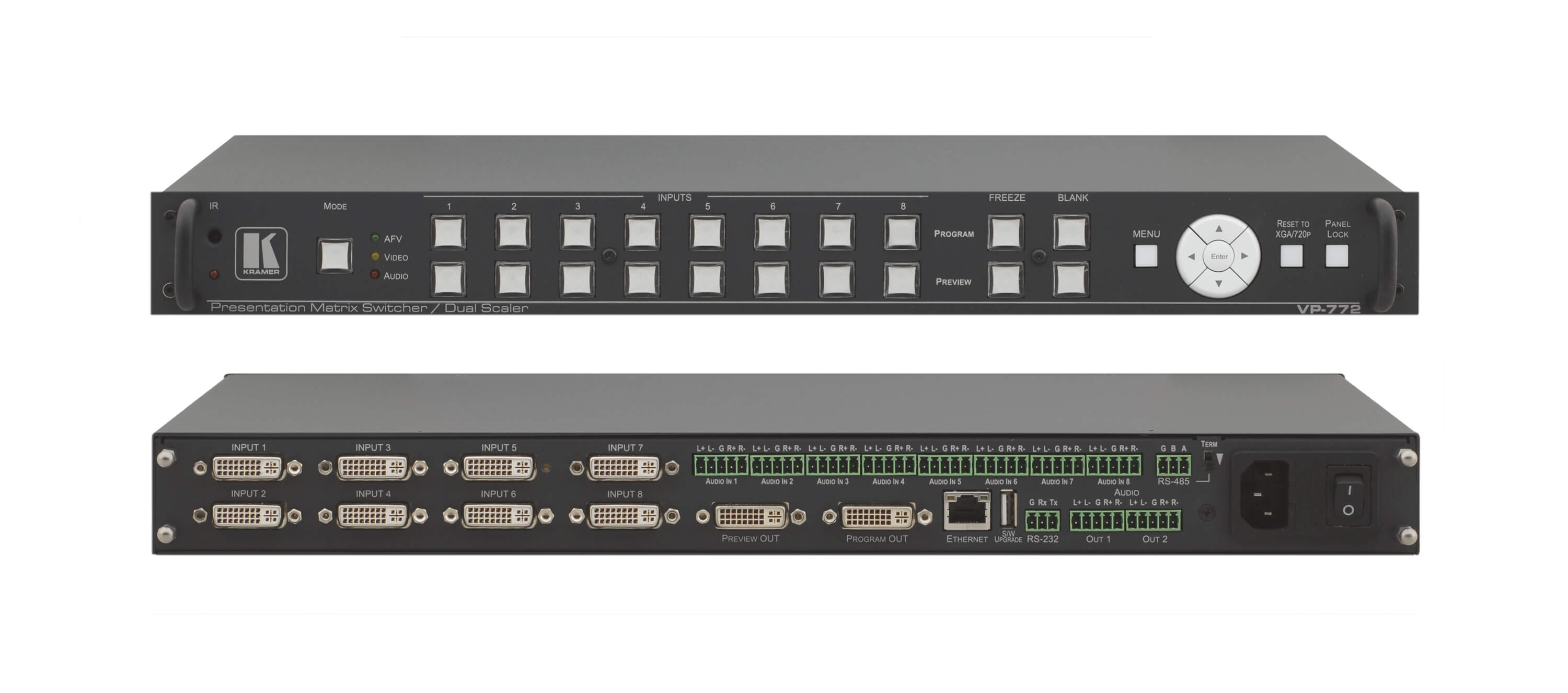 Kramer VP-772/110V Dual Scaler Switcher with FX & 4K UHD Output – Avendor