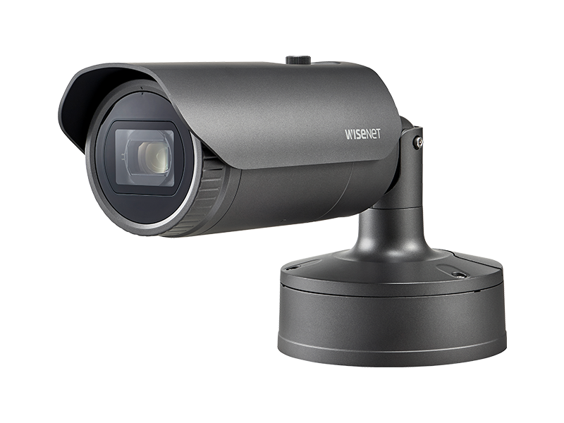 Hanwha Wisenet XNO-6120R/LPR 2MP Outdoor LPR Network Bullet Camera – 12x Zoom – Dark Gray