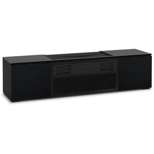 Salamander Designs Chicago Cabinet – For Sony Ultra-Short Throw 4K HDR Projector VPL-VZ1000ES – Black Oak with Grass Texture Doors, Solid Surface Top (X/SNY245CH/BO)