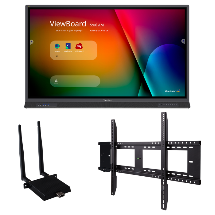 ViewSonic  IFP6552-E1 - 65" 4K Touch Enabled ViewBoard Smart Display with WiFi Adapter and Fixed Wall Mount VIEW
