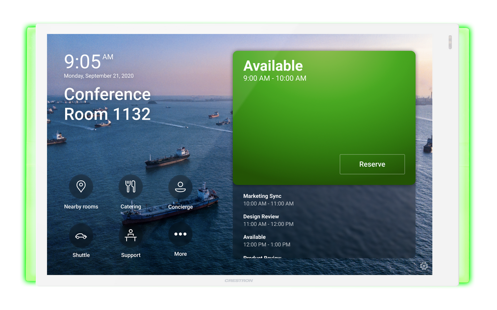 Crestron Room Scheduling Touch Screen